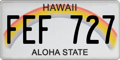 HI license plate FEF727