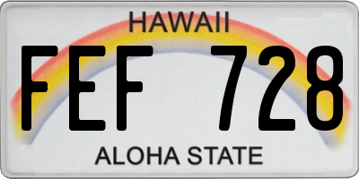 HI license plate FEF728