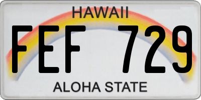 HI license plate FEF729