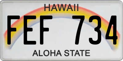 HI license plate FEF734
