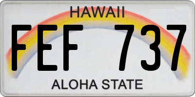 HI license plate FEF737