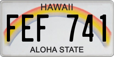 HI license plate FEF741