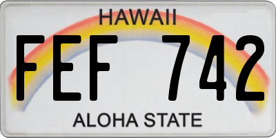 HI license plate FEF742