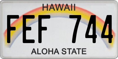 HI license plate FEF744