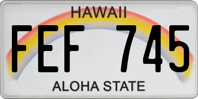 HI license plate FEF745