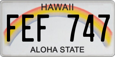 HI license plate FEF747