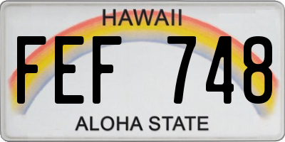 HI license plate FEF748