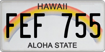 HI license plate FEF755