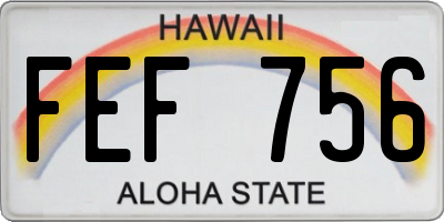 HI license plate FEF756