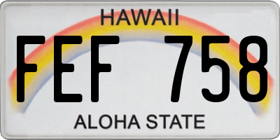 HI license plate FEF758