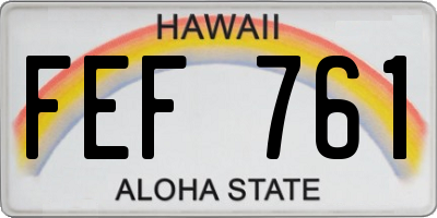 HI license plate FEF761