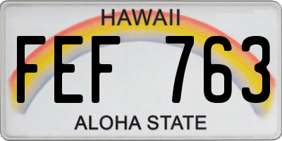 HI license plate FEF763