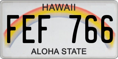 HI license plate FEF766