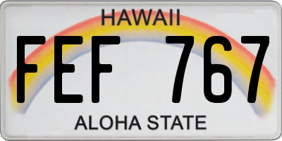 HI license plate FEF767