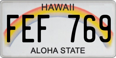 HI license plate FEF769