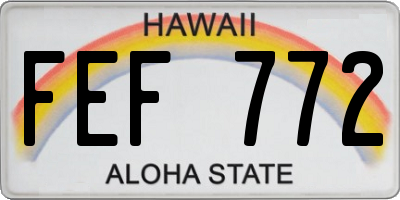 HI license plate FEF772