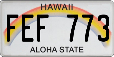 HI license plate FEF773