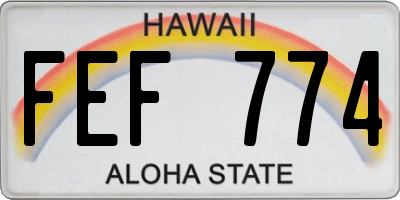 HI license plate FEF774