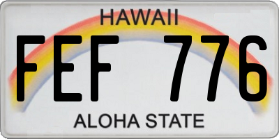 HI license plate FEF776
