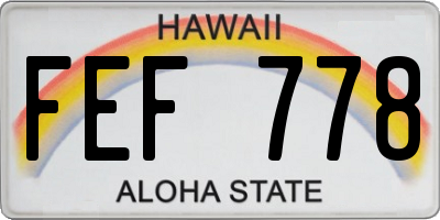 HI license plate FEF778