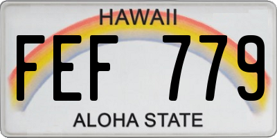 HI license plate FEF779