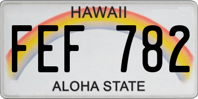 HI license plate FEF782
