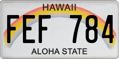 HI license plate FEF784