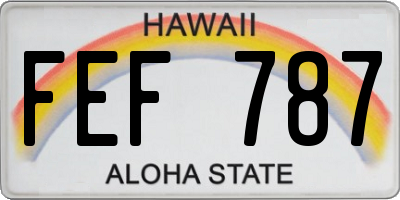 HI license plate FEF787