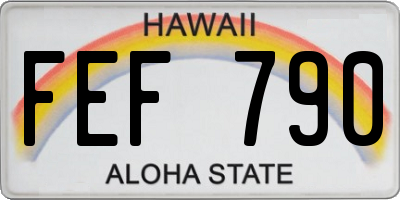 HI license plate FEF790