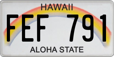 HI license plate FEF791