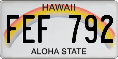 HI license plate FEF792