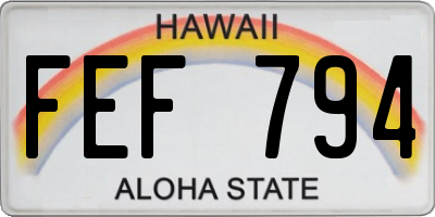 HI license plate FEF794