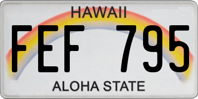 HI license plate FEF795