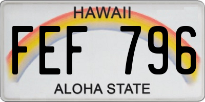 HI license plate FEF796
