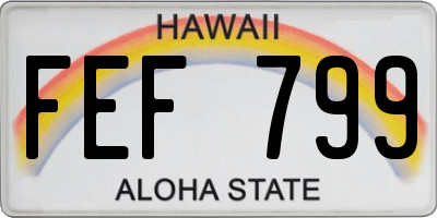 HI license plate FEF799