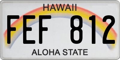 HI license plate FEF812