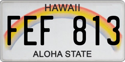 HI license plate FEF813