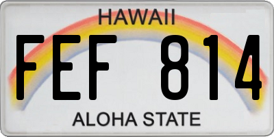 HI license plate FEF814
