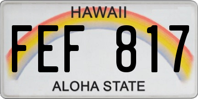 HI license plate FEF817
