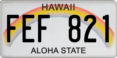 HI license plate FEF821