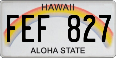 HI license plate FEF827