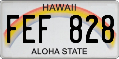 HI license plate FEF828