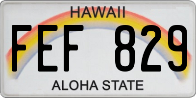 HI license plate FEF829