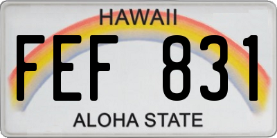 HI license plate FEF831