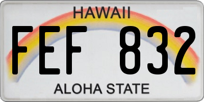 HI license plate FEF832