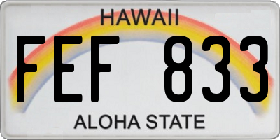 HI license plate FEF833