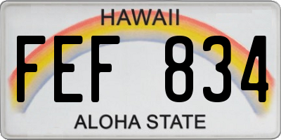 HI license plate FEF834