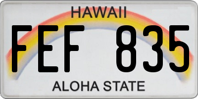 HI license plate FEF835