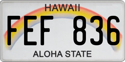 HI license plate FEF836