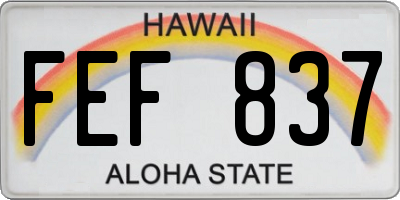 HI license plate FEF837